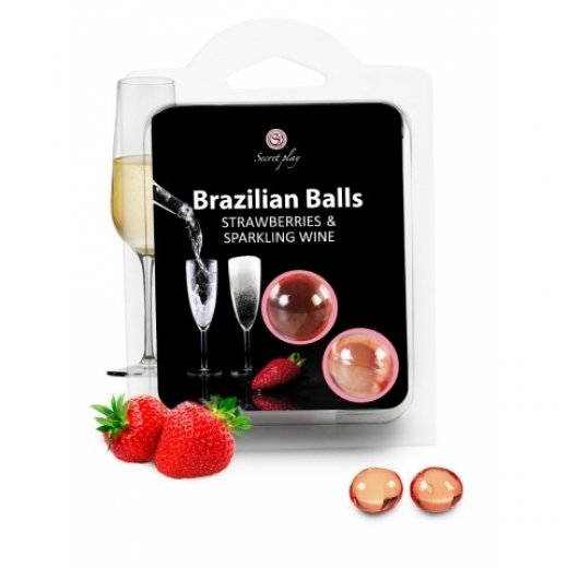 Olej mas�n� BRAZILIAN 2 BALLS SET strawberry and champagne