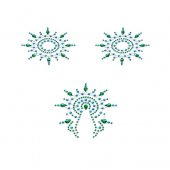 N�lepky GLORIA glittering jewelry green and blue 3 ks