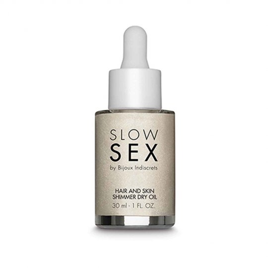 Such� olej na t�lo a vlasy se t�pytkami BIJOUX INDISCRETS Slow Sex 30 ml