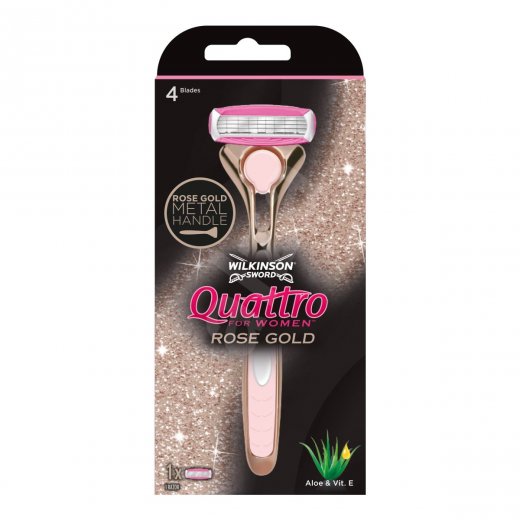 Holic� strojek WILKINSON Sword Quattro Rose Gold pro �eny + 1 ks hlavice