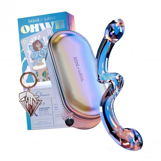 Dildo Biird OhWii by WiCul oboustrann� sklen�n� modr�
