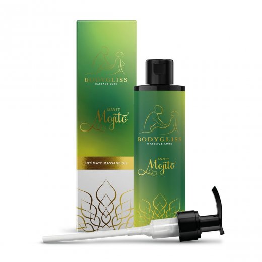 Mas�n� a lubrika�n� olej 2v1 BodyGliss Minty Mojito 150 ml
