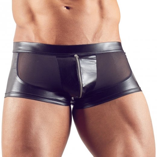Boxerky Svenjoyment se zipem lakovan� �ern� M
